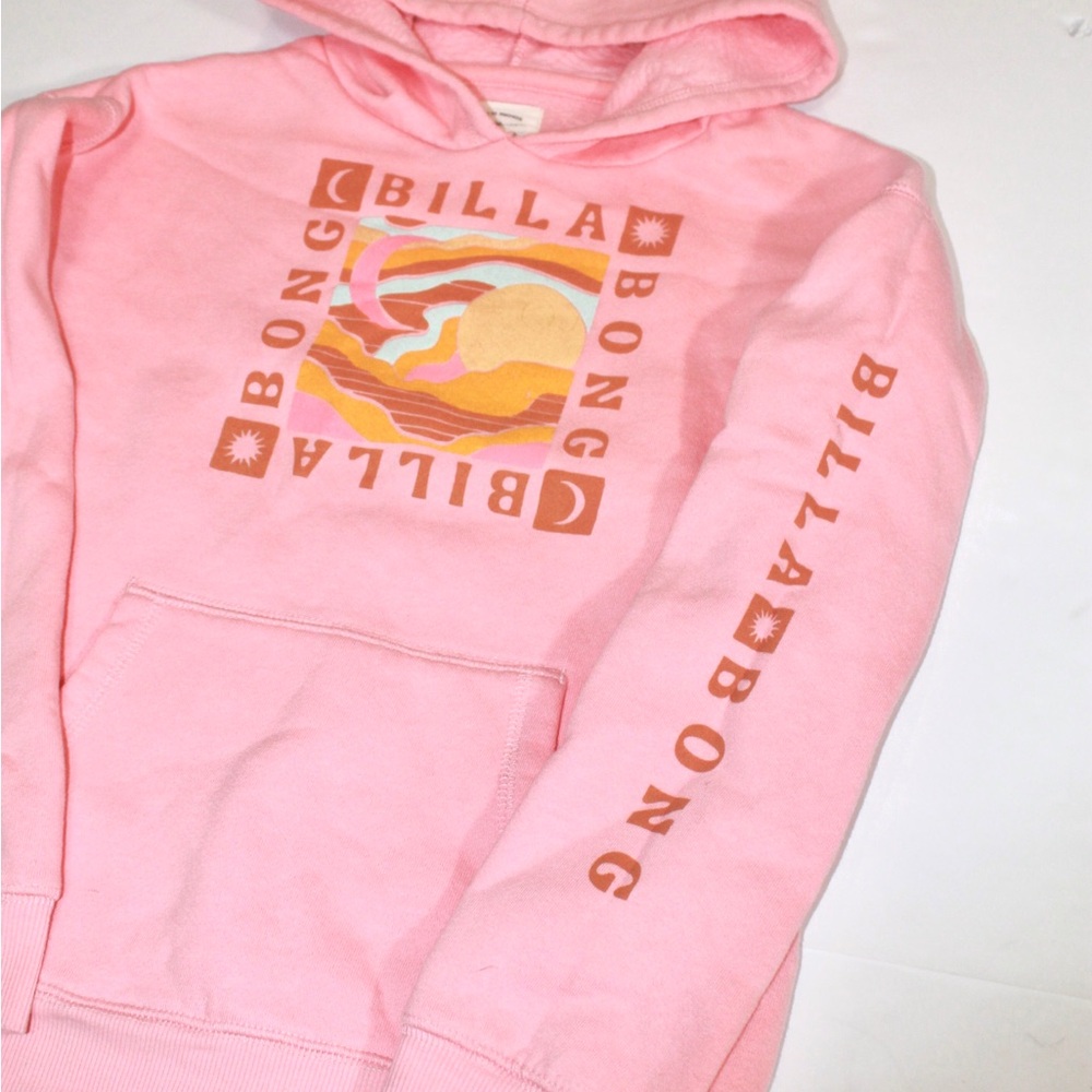 Billabong Girls Pink Graphic Hoodie Sweater - Picture 2 of 8